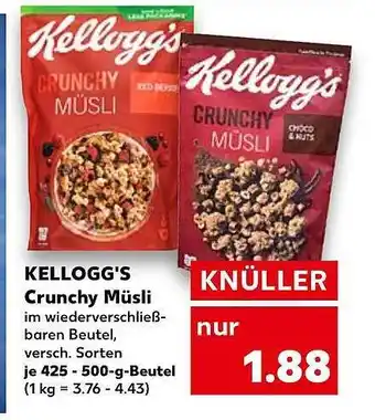 Kaufland Kellogg's Crunchy Müsli Angebot