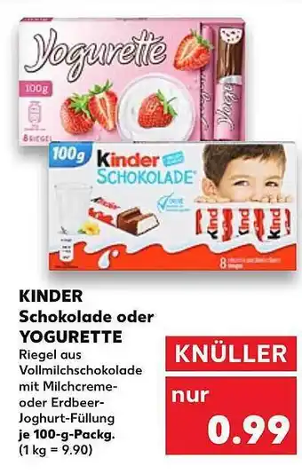 Kaufland Kinder Schokolade Oder Yogurette Angebot