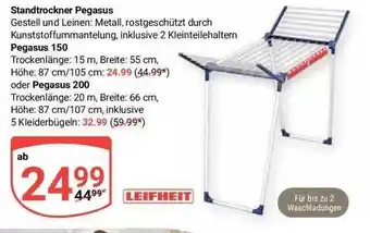 Globus Standtrockner Pegasus Leifheit Angebot