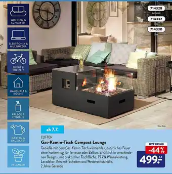 Aldi Süd Clifton Gas-kamin-tisch Compact Lounge Angebot