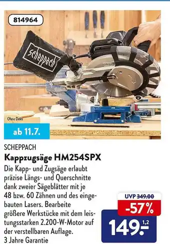 Aldi Süd Scheppach Kappzugsäge Hm254spx Angebot