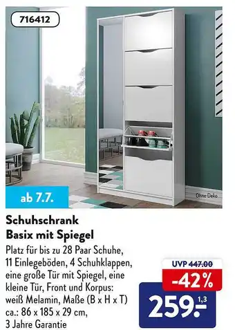 Aldi Süd Schuhschrank Basix Mit Spiegel Angebot