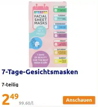 Action 7 Tage Gesichtsmasken 7-teilig Angebot