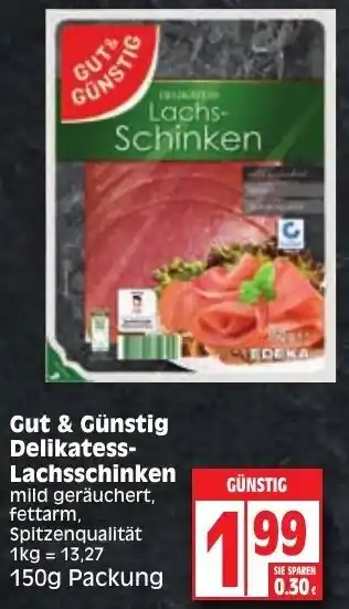 Edeka Gut & Günstig Delikatess Lachsschinken 150g Packung Angebot