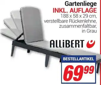 CENTERSHOP Gartenliege Inkl. Auflage Angebot