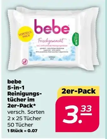 NETTO Bebe 5in1 Reinigungstucher 2*25st Angebot