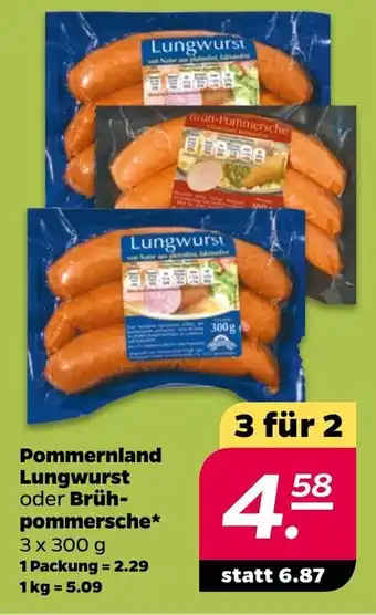 NETTO Pommernland Lungwurst o. Bruhpommersche 3*300g Angebot