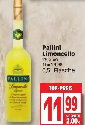 Edeka Pallini Limoncello 0,5 L Flasche Angebot