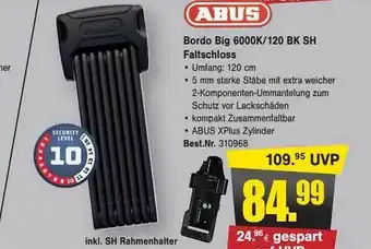 Zweirad Stadler Abus Bordo Big 6000k 120 BKSH Faltschloss Angebot