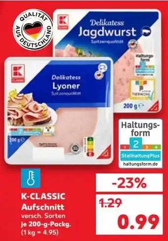 Kaufland K-Classic Aufschnitt 200 g Packg. Angebot