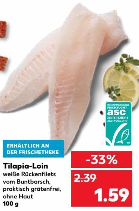 Tilapia Loin 100 g Angebot bei Kaufland