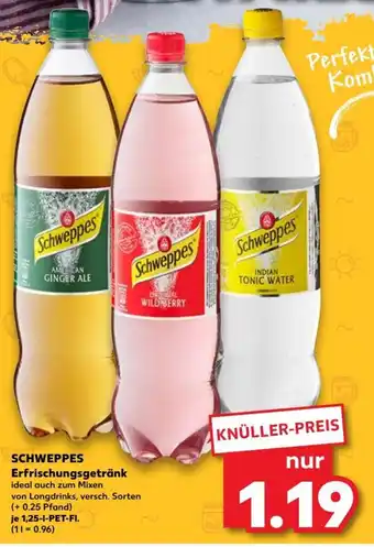 Kaufland Schweppes Erfrischungsgetränk 1,25 L PET-Fl. Angebot