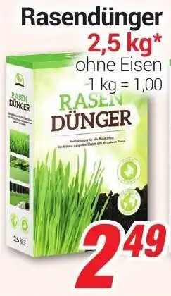 CENTERSHOP Rasendünger 2,5 kg Angebot