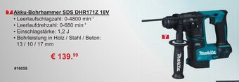 Stabilo Fachmarkt Makita Akku Bohrhammer SDS DHR171Z 18V Angebot