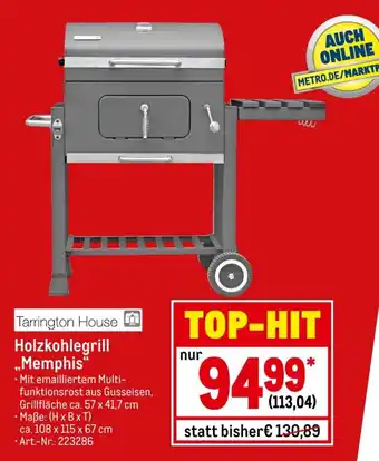 METRO Tarrington House Holzkohlegrill ,,Memphis'' Angebot