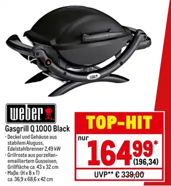 METRO Weber Gasgrill Q 1000 Black Angebot