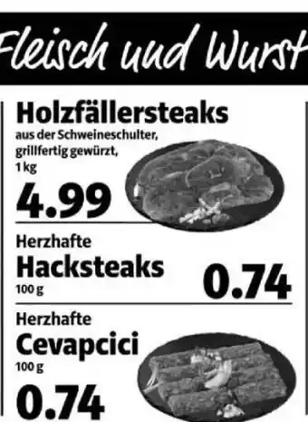 Markant Markt Holzfällersteaks, Hacksteaks, Cevapcici Angebot