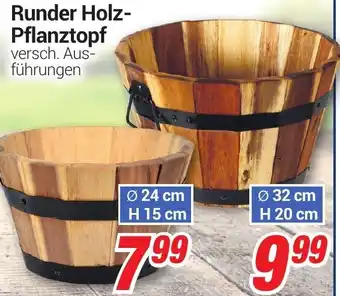 CENTERSHOP Runder Holz Pflanztopf Angebot