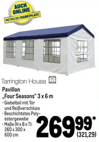 METRO Tarrington House Pavillon Four Seasons 3x6 m Angebot