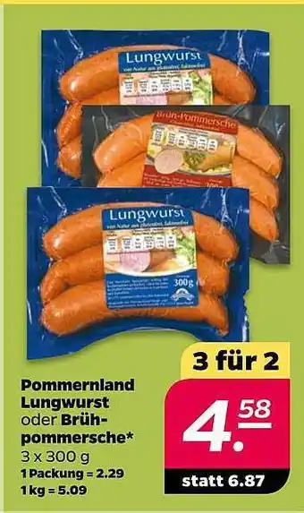 NETTO Pommerland Lungwurst Oder Brüh Pommersche Angebot