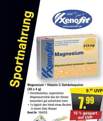 Zweirad Stadler Magnesium + Vitamin C Getränkepulver Angebot