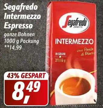 Simmel Segafredo Intermezzo Espresso ganze Bohnen 1000 g Packung Angebot