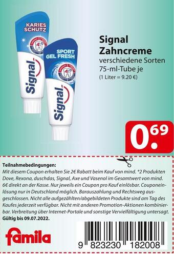 Famila Nord Ost Signal zahncreme Angebot