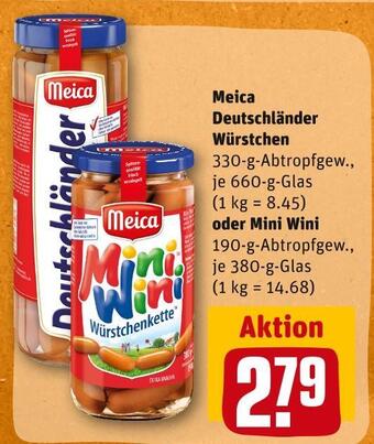 REWE Meica deutschländer würstchen oder mini wini Angebot