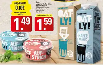 WEZ Oatly veganer Haferdrink oder Aufstrich 1Ltr. Packung oder 150g Becher Angebot