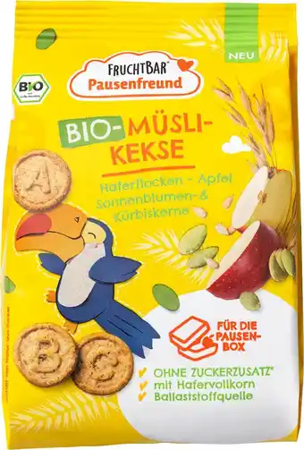 dm drogerie Fruchtbar kinderkeks pausenfreund müsli-kekse, haferflocken, apfel, sonnenblumen- und kürbiskerne, ab 3 jahren Angebot