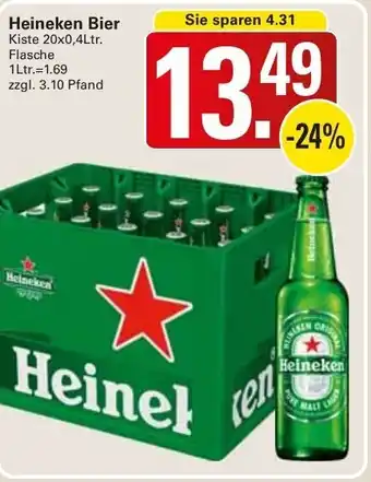 WEZ Heineken Bier Kiste 20x0,4Ltr. Flasche Angebot