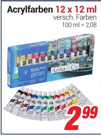 CENTERSHOP Acrylfarben 12 x 12 ml Angebot