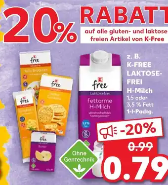 Kaufland z.B. K-Free Laktosefrei H-Milch 1 L Angebot