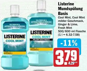 AEZ Listerine Mundspülung Basis 500/600 ml Flasche Angebot