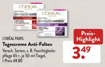 Aldi Süd L'Oréal Paris Tagescreme Anti Falten 50 ml Angebot