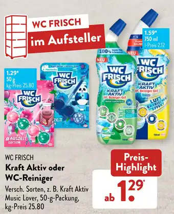 Aldi Süd WC Frisch Kraft Aktiv oder WC Reiniger 50 g Packung Angebot