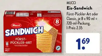 Aldi Süd Mucci Eis Sandwich 720 ml Packung Angebot