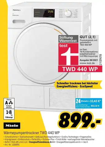 MEDIMAX Miele Wärmepumpentrockner TWD 440 WP Angebot