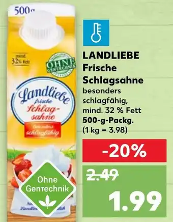 Kaufland Landliebe Frische Schlagsahne 500 g Angebot