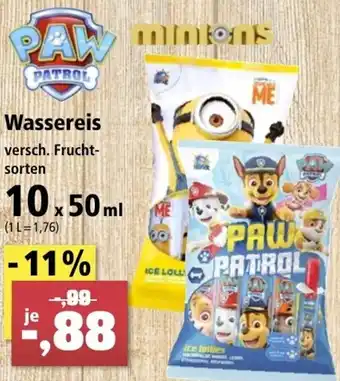 Thomas Philipps Paw Patrol/Minions Wassereis 10 x 50 ml Angebot