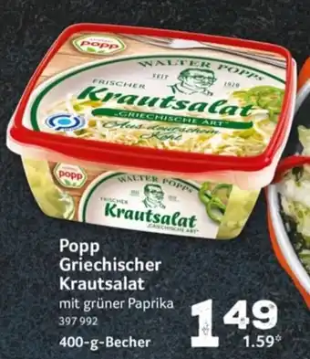 Selgros Popp Griechischer Krautsalat 400 g Becher Angebot