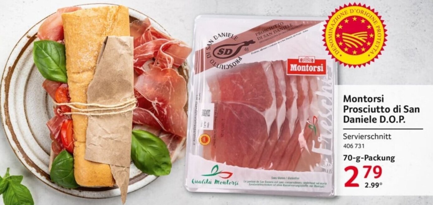Montorsi Prosciutto di San Daniele D.O.P. 70 g Packung Angebot bei Selgros