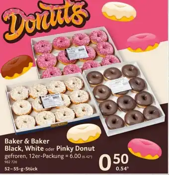 Selgros Baker & Baker Black, White oder Pinky Donut 52-55 g Stück Angebot