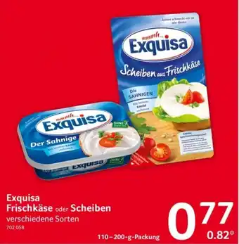 Selgros Exquisa Frischkäse oder Scheiben 110-200 g Packung Angebot