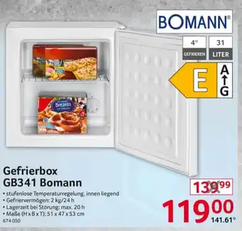 Selgros BOMANN Gefrierbox GB341 Angebot