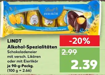 Kaufland Lindt Alkohol Spezialitäten 90 g Angebot