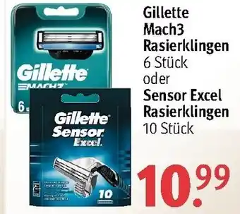 Rossmann Gillette Mach3 Rasierklingen oder Sensor Excel Rasierklingen Angebot