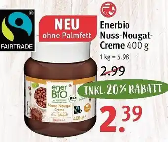 Rossmann Enerbio Nuss Nougat Creme 400g Angebot