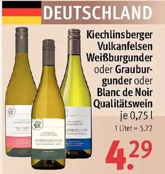 Rossmann Kiechlinsberger Vulkanfelsen Weißburgunder oder Grauburgunder oder Blanc de Noir Qualitätswein 0,75L Angebot