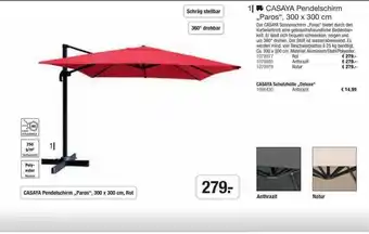 Hagebau Casaya Pendelschirm „paros“ , 300 X 300 Cm Angebot